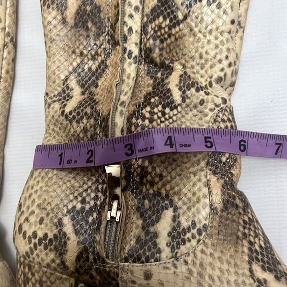 POUR LA VICTOIRE LEATHER SNAKESKIN KNEE HIGH BOOTS SIZE 8.5 - Picture 10 of 13
